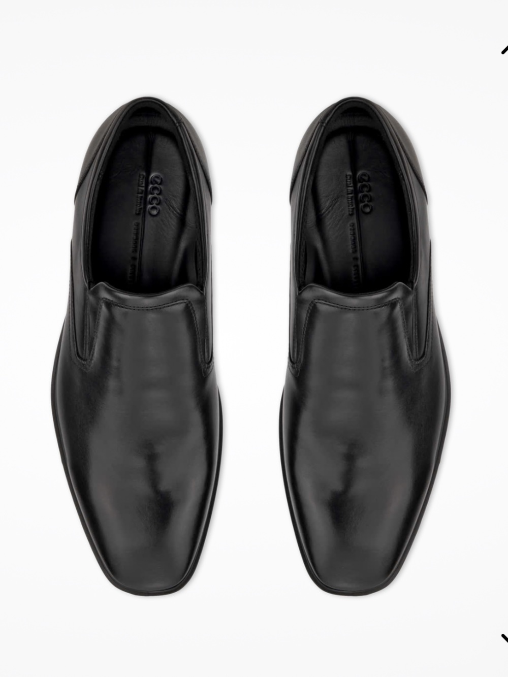 NEW ECCO Metropole Milan Men Leather Slip-On Derby Shoe Black Sz 43 EU /9-9.5 US